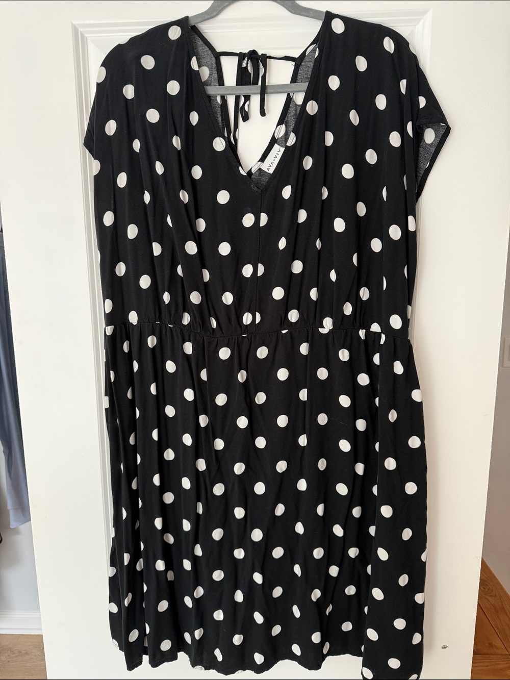 Ava & Viv Black and White Polka Dot Mini Dress